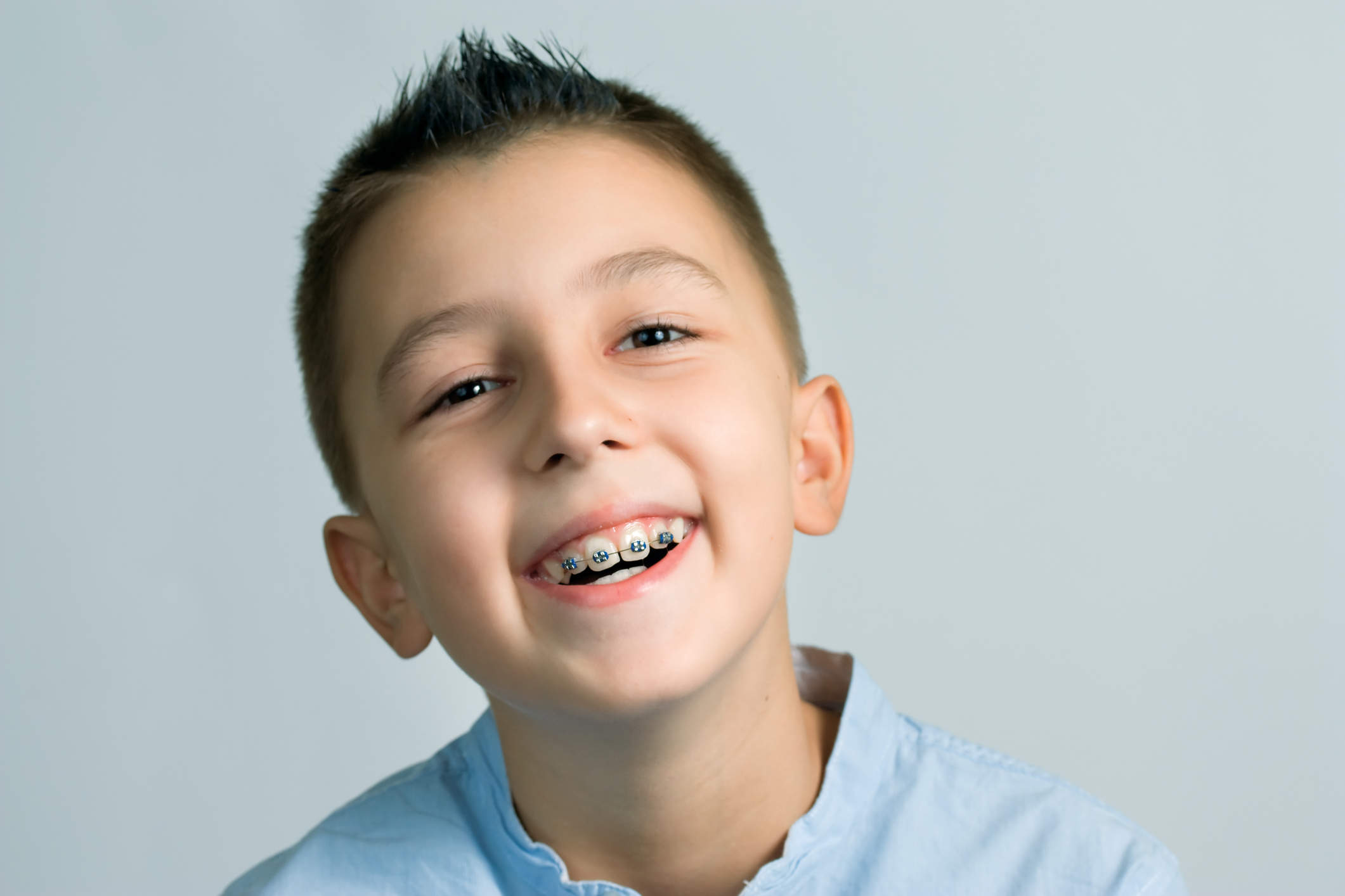 happy kid with braces.