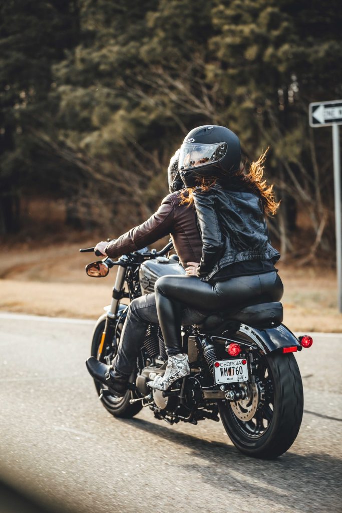 riding 2 up on a motorcycle