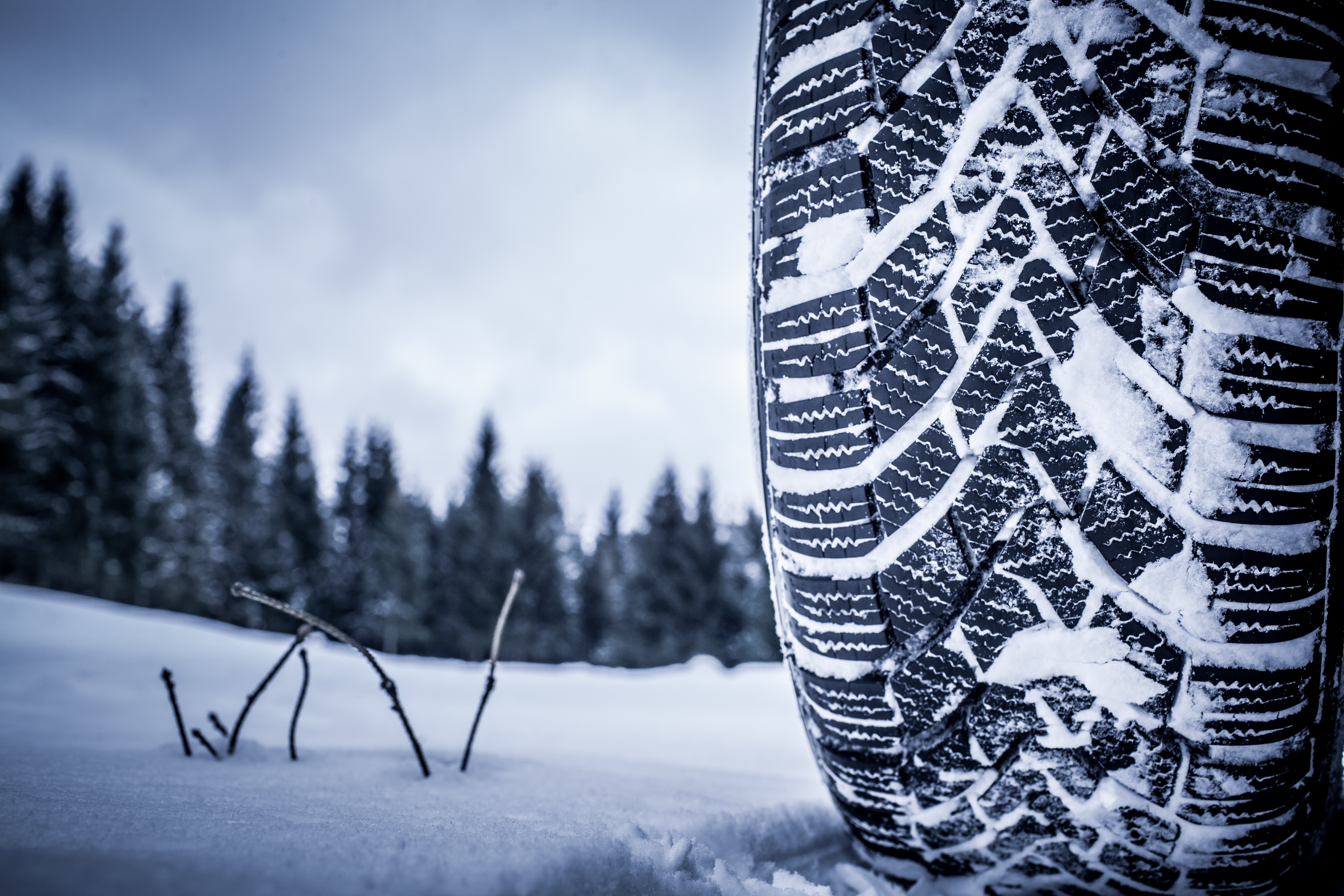 tire in snow