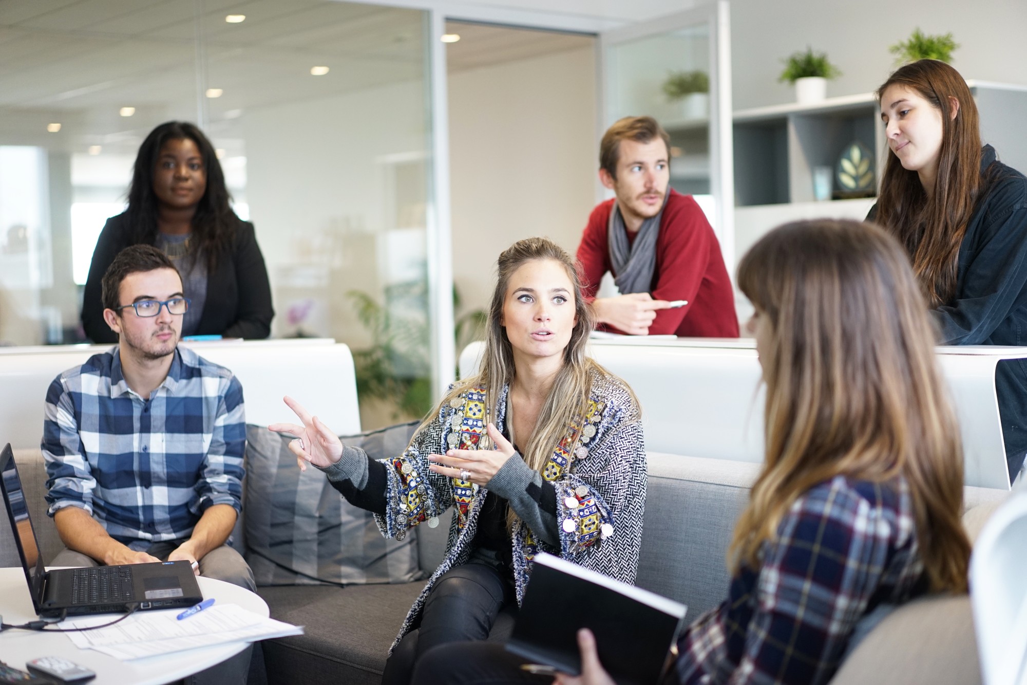 employees communicating