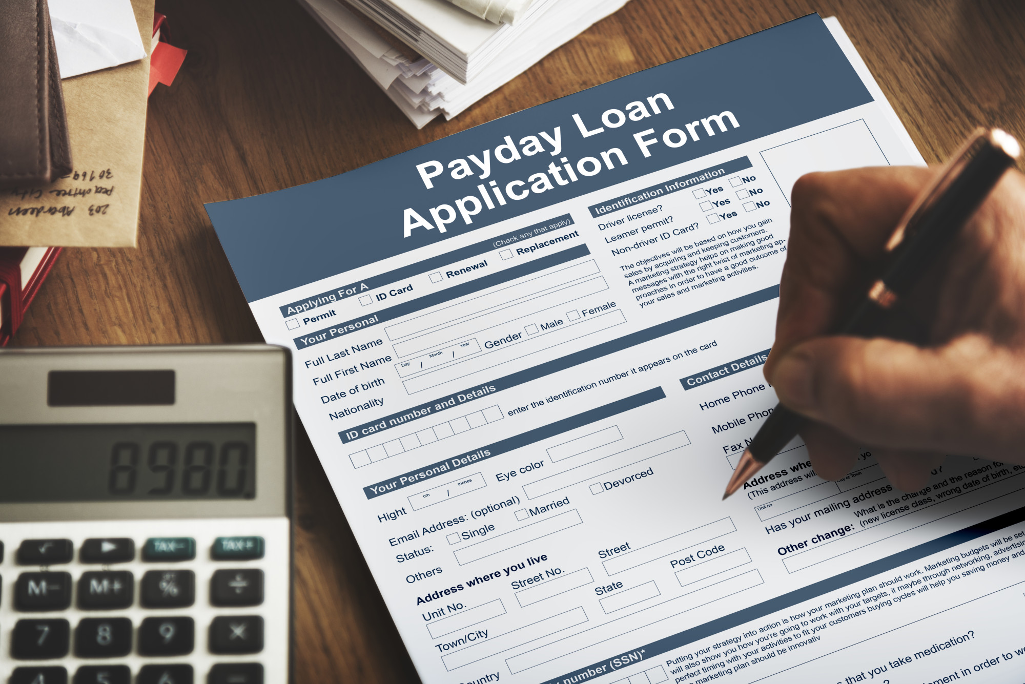 person applying for payday loan